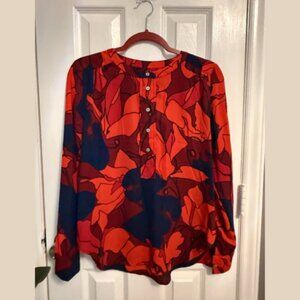 Ann Taylor LOFT Multicolor Floral Blouse | Long Sleeve | Size XS